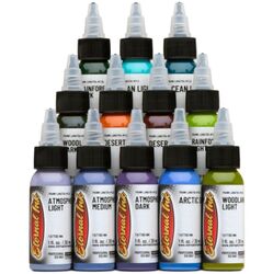 דיו לקעקועים - Frank La Natra Atmospheric Landscapes Set of 12 — 1oz Bottles — Eternal Tattoo Ink